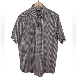 Chaps Short Sleeve multicolor button down shirt Size XL